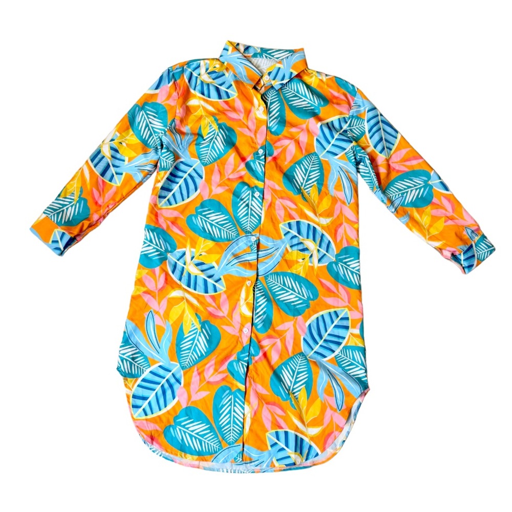 HAVANA tropical maxi or mini dress women’s size medium Large - cute!
